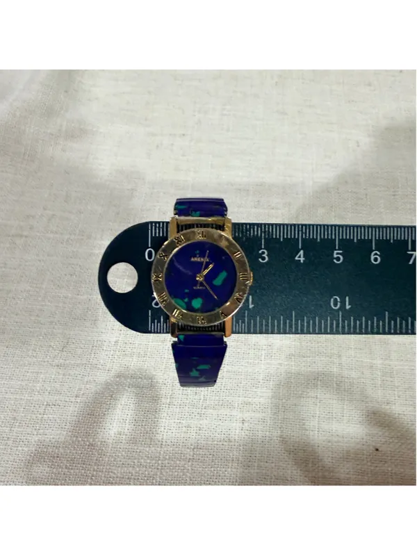 Arenix Women’s Quartz Watch Blue Stone Inlay Gold Tone Roman Numeral - Image 7