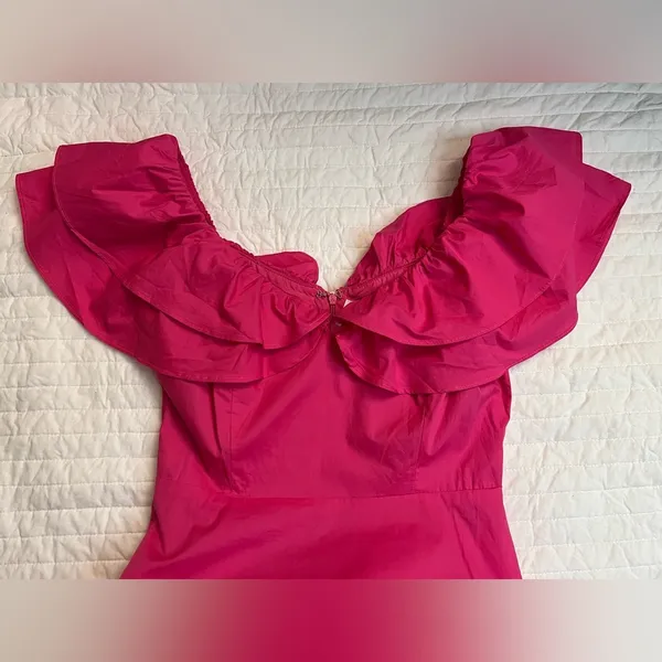 Petal + Pup Cabo frill sleeve dress in magenta NWT - Image 10
