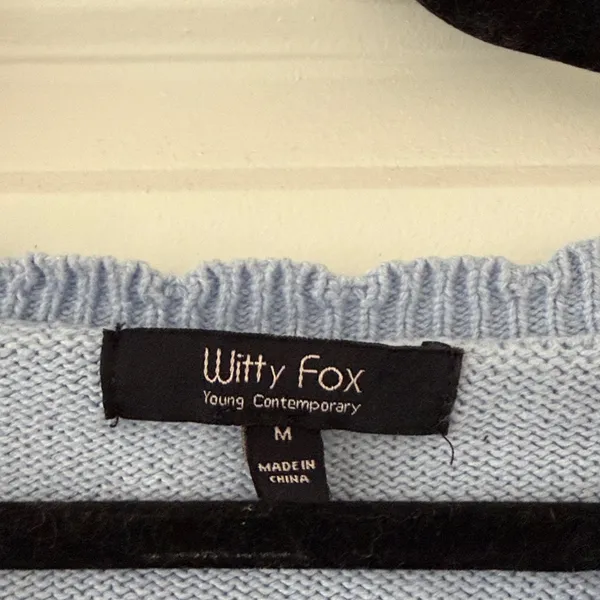 Chic Light Blue Women's Cardigan Size M - Image 2