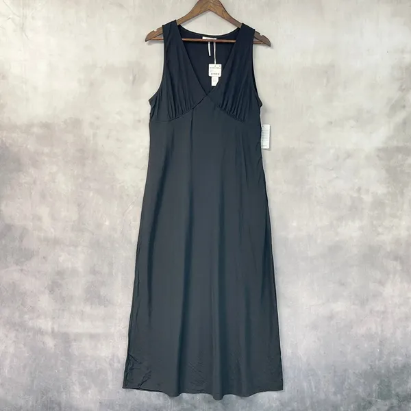 Stitchdrop Womens Empire Waist Maxi Dress Size XL Black Minimalist Clean Girl - Image 2