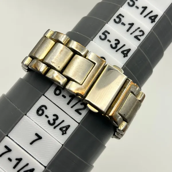 Women's Two Tone Gold Silver Crystal Bezel Chronograph Dial Watch Working - Image 8