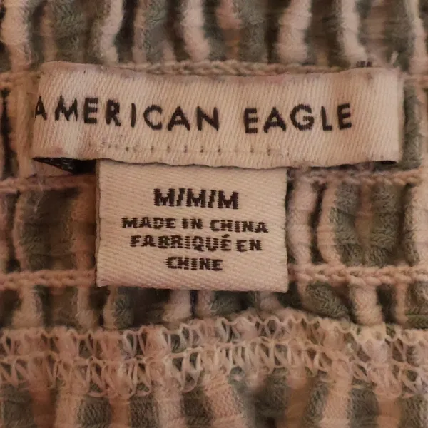 American‎ Eagle Green Gingham Dress Womens Size M Ruffle Smocked Waist Tiered - Image 5
