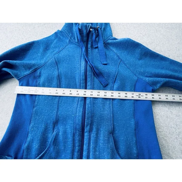 Active‎ Life Women's Long Hoodie Coat XXL Blue Fleece Lined Pockets Open Front - Image 9
