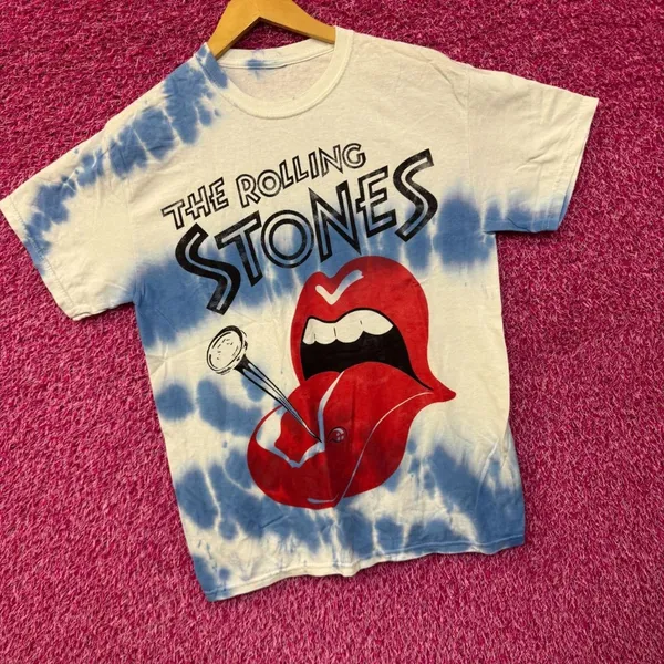 The Rolling Stones Nailed Tongue Hot Lips Rock Tie Dye M - Image 3