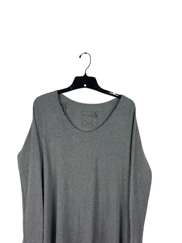 Free People We The Free Waffle Knit Thermal Top Womens L Gray Oversized Slouchy - Image 4