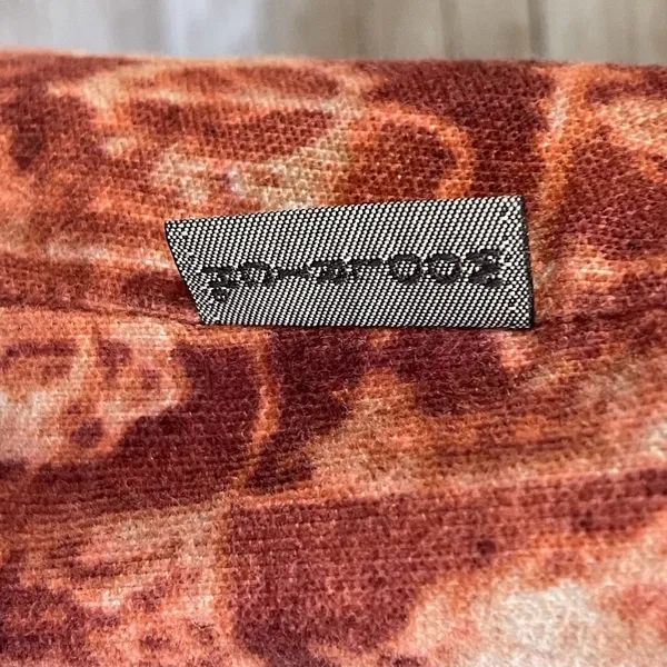 Woolrich Womens M Shirt Rust Leaf Print Micro Wale‎ Corduroy Button Front Cotton - Image 6