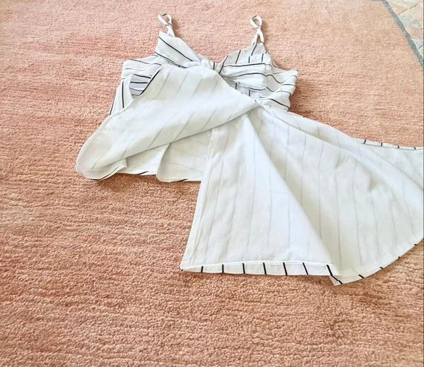 Endless Rose White Black Striped Asymmetrical Bow Cami Top Size S - Image 4