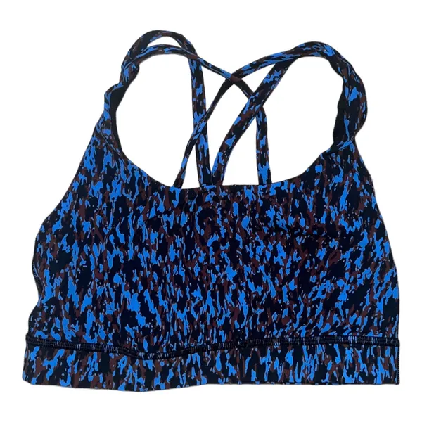 Lululemon Energy Bra Racerback Blue Print Size 4 - Image 2