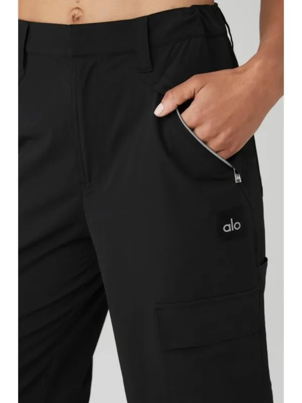 Alo All That Trousers Black High-Rise Waist Waisted Joggers Hiking Outdoor Pants - Image 4