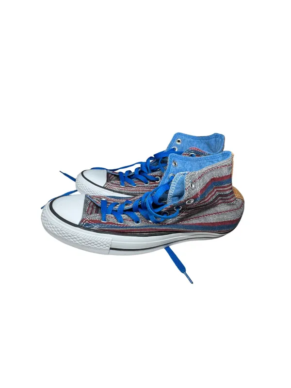 Converse Chuck Taylor Hi Vision Blue Sneakers unisex striped high tops M8 W10 - Image 2