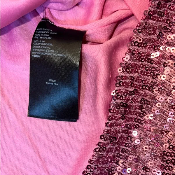 Bebe‎ Sparkling Pink Sequin Dress - Image 6