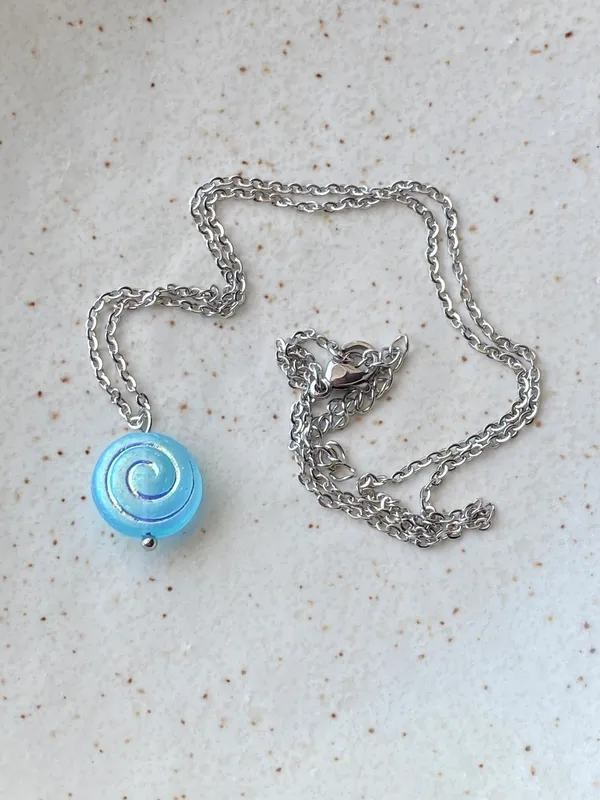Handmade spiral swirl uzumaki funky boho fairy style simple necklace🌀 - Image 5
