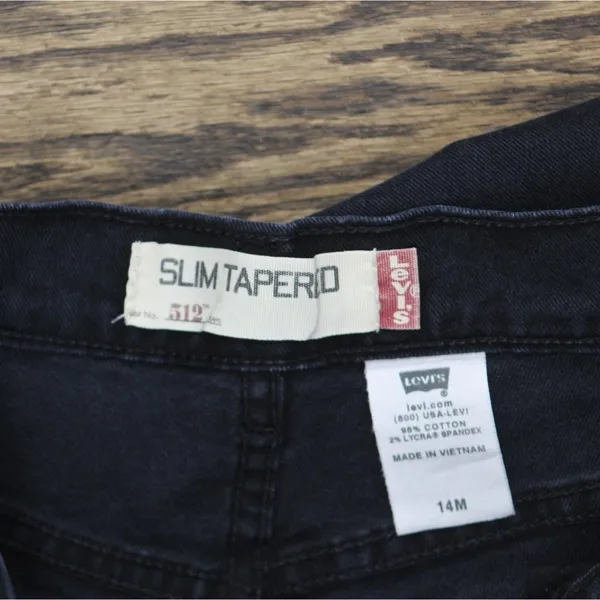 Levi's Womens Vintage Y2K 512 Slim Fit Tapered Leg Jeans Black Wash 14M - Image 6