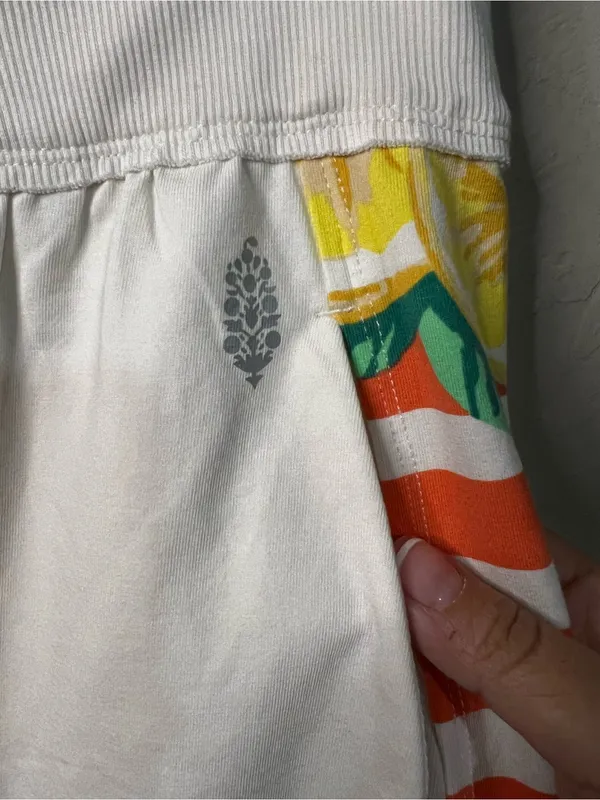 Free People Movement Hot Shot Harem White Citrus Lemon Drop Crotch Shorts - Image 3