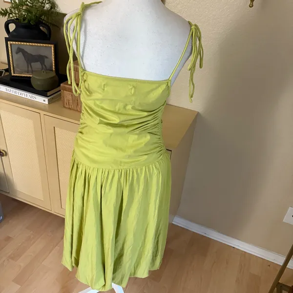 FREE PEOPLE BEACH‎ Green Liza Drop Waist Midi Dress Size Large - Image 4