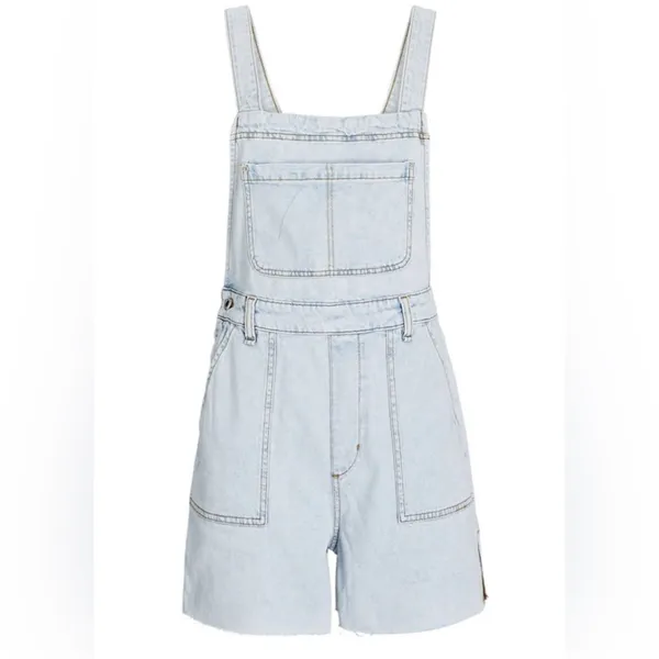 WeWoreWhat Slit Overall Short in Super Light Size Small - Image 4