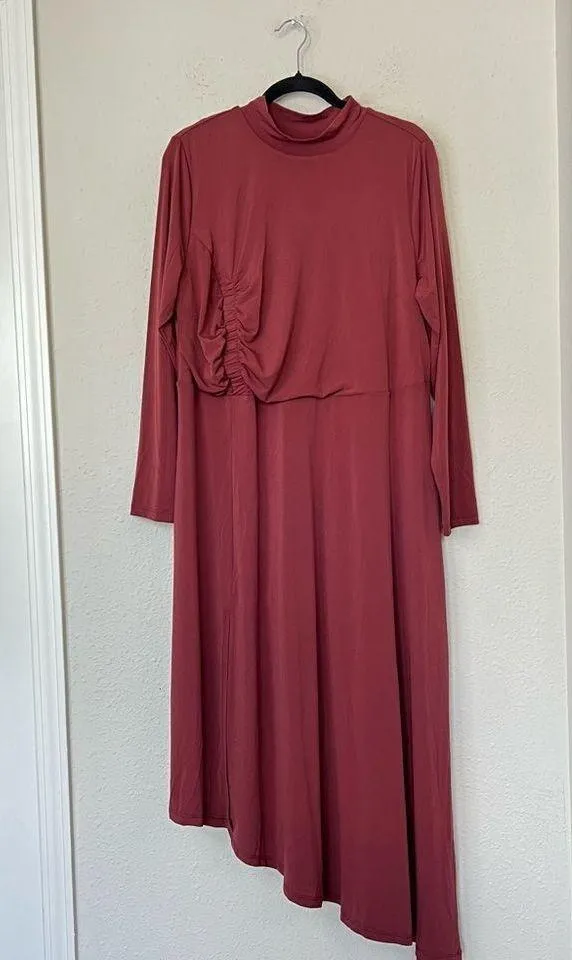 Eloquii Asymmetrical Long Sleeve Midi Dress NEW Plus Size 18 - Image 3