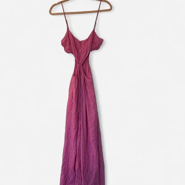 ASTR The Label Pink Sanger Cut Out Goddess Maxi Dress Size Medium Resort Wear - Image 3
