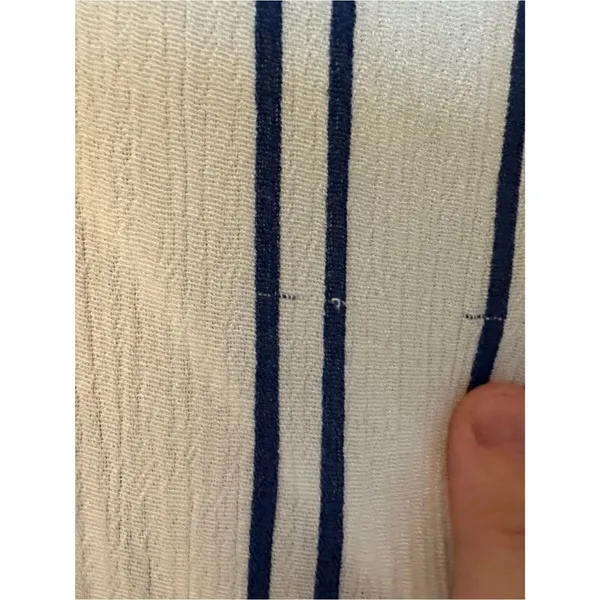 Michael Kors White and Navy Vertical Stripe V-Neck Tunic Women's Sz Large - Image 8