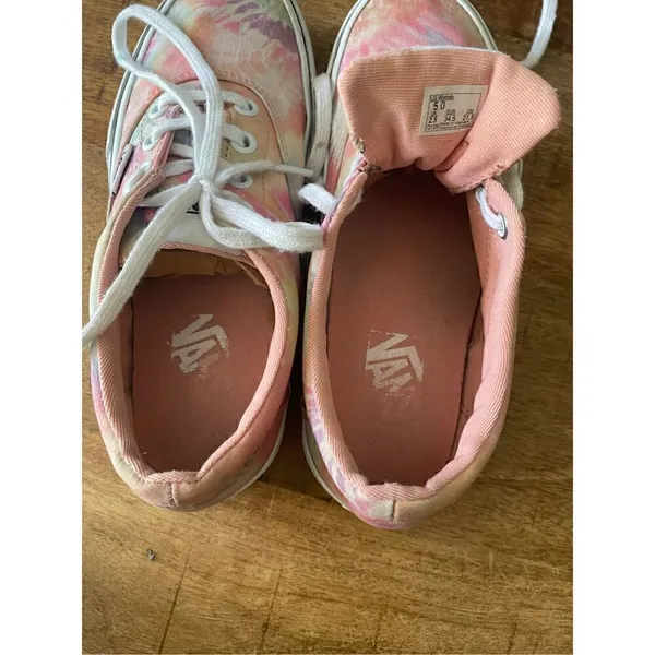 Vans Off The Wall Shoes Tie Dye Canvas Lace Up Sneaker Skate Flats Size US Women - Image 4