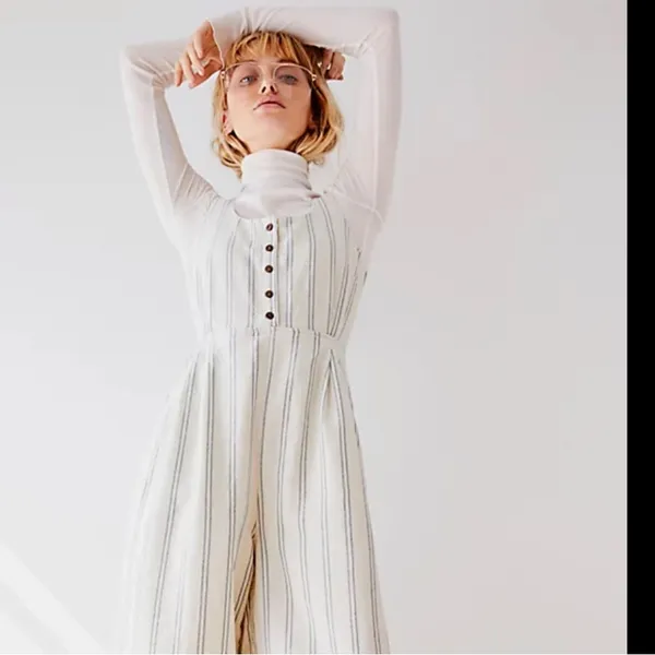 Free People XS Size 0 Stripy Tie One-Piece Jumpsuit Jumper - Image 5