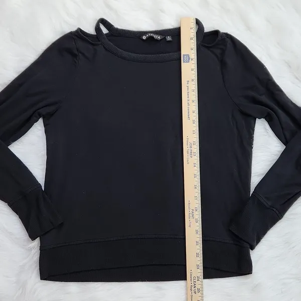 Athleta -458 Cutout Neck Sweatshirt‎ Black Style 352951 Small - Image 6