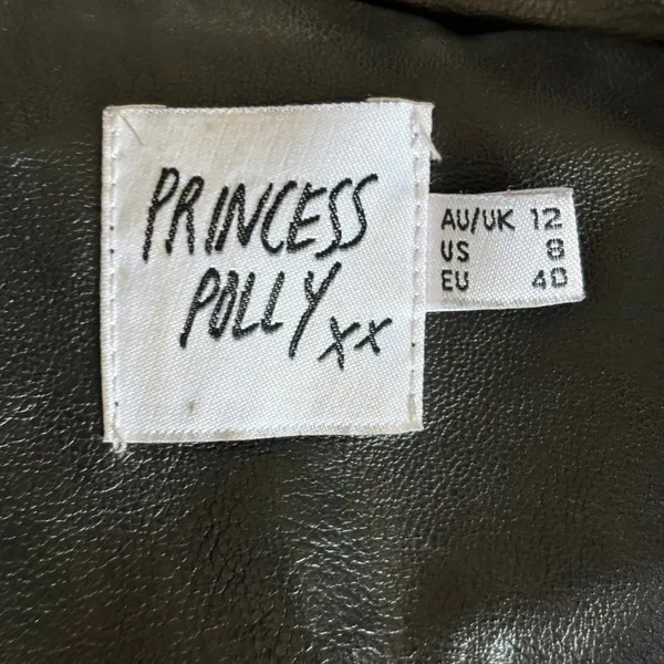 Princess Polly Faux Leather Jacket Sz‎ 8 Black Blazer Chic Office - Image 4
