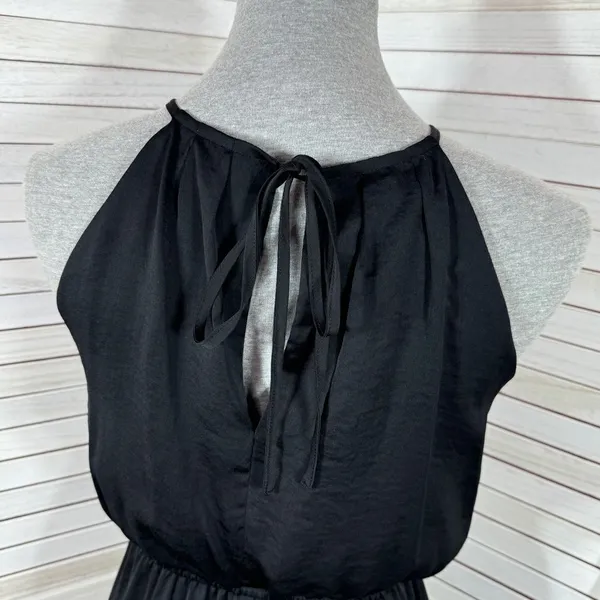 Apt. 9 High Low Halter Tie Neck Midi Maxi Dress Black Small Sleeveless Tencel‎ - Image 6