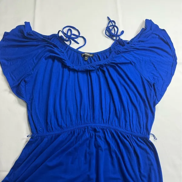 Express Blue Flutter Sleeve‎ Sundress - Image 3