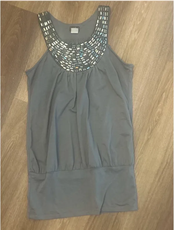 Grey Rhinestone Top Gray - Image 2