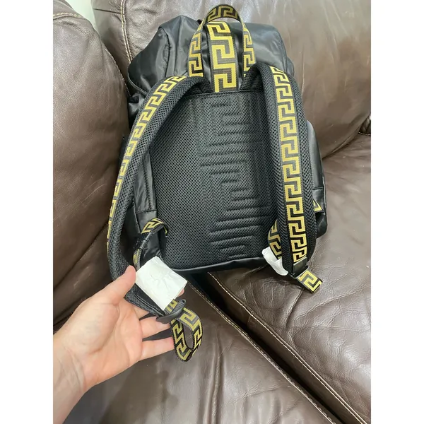 Versace Greca nylon & leather backpack NEW (VS1) - Image 8