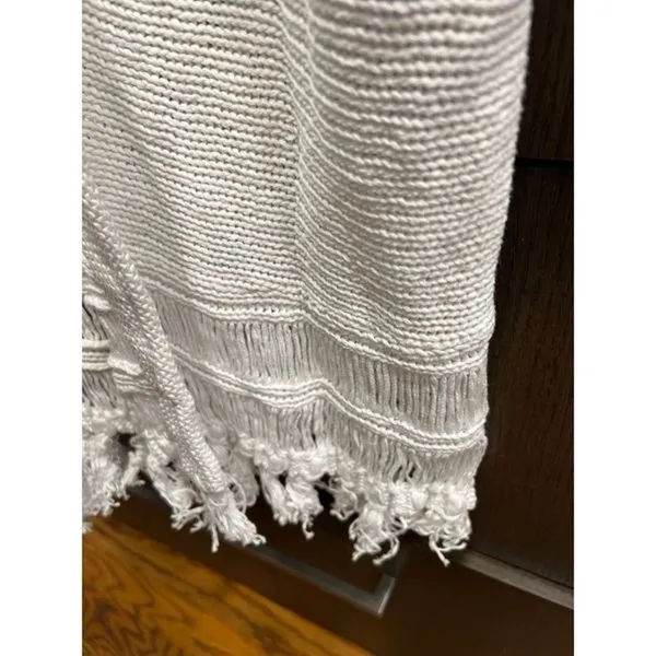 Lilly Pulitzer Womens Cardigan Sweater‎ White Open Sleeveless Fringe Hem S/M - Image 3