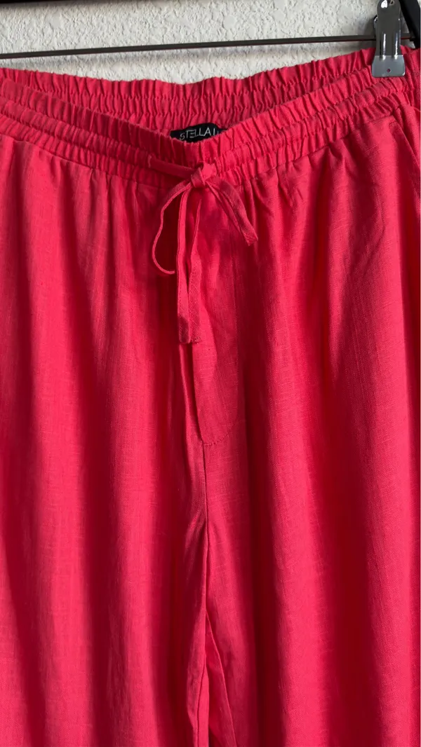Stella Luce Red Wide Leg Pants Size Medium - Image 3