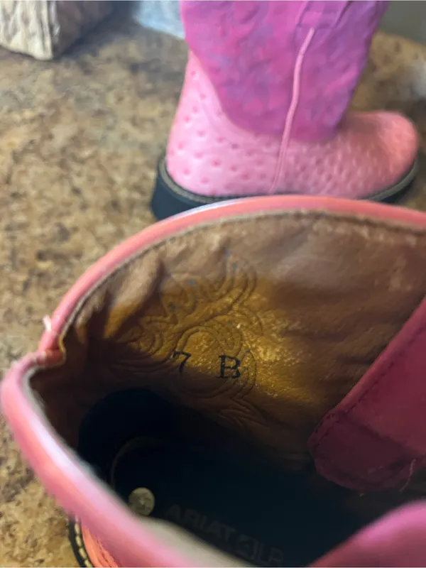 Ariat Pink Ostrich-Texture Western Heeled Boots - Image 6