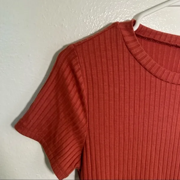 Lily Rose Women's Size Small T-Shirt‎ Dress Crewneck Short Sleeve Ribbed Tiered - Image 6