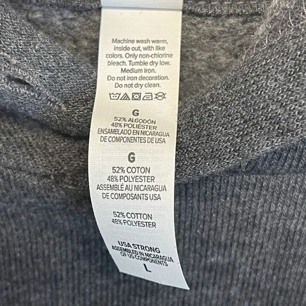 POSHMARK Hoodie Sweatshirt Women's Large Charcoal Gray Pocket Long Sleeve Fleece - Image 6
