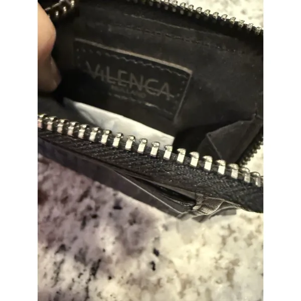 Vilenca‎ Holland Black Woven Leather Zip Around Wallet Keyring Boho Basket NEW - Image 5