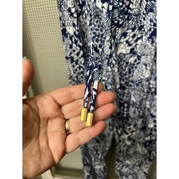 Lilly Pulitzer for Target Upstream Blue White Jumpsuit Size M - Image 4