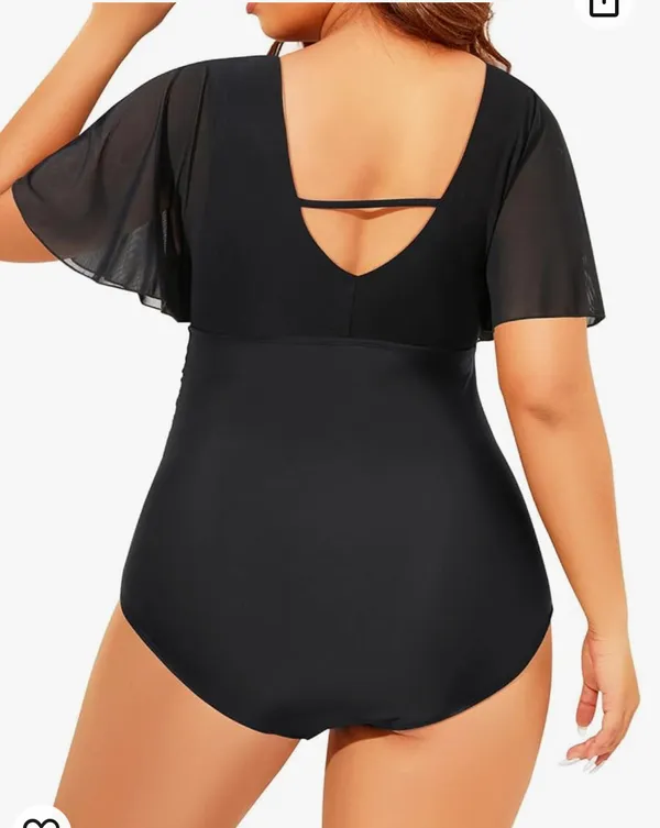 Yonique Plus Size Swimsuits for Women One Piece Tummy Control Bathing Suits Ruffle Swimwear - Image 2