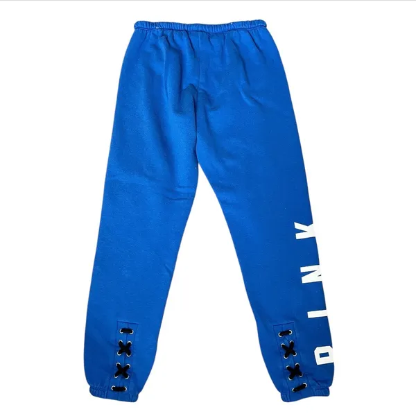 PINK Victoria’s Secret blue lace up joggers sweatpants Y2K Xs loungewear - Image 3