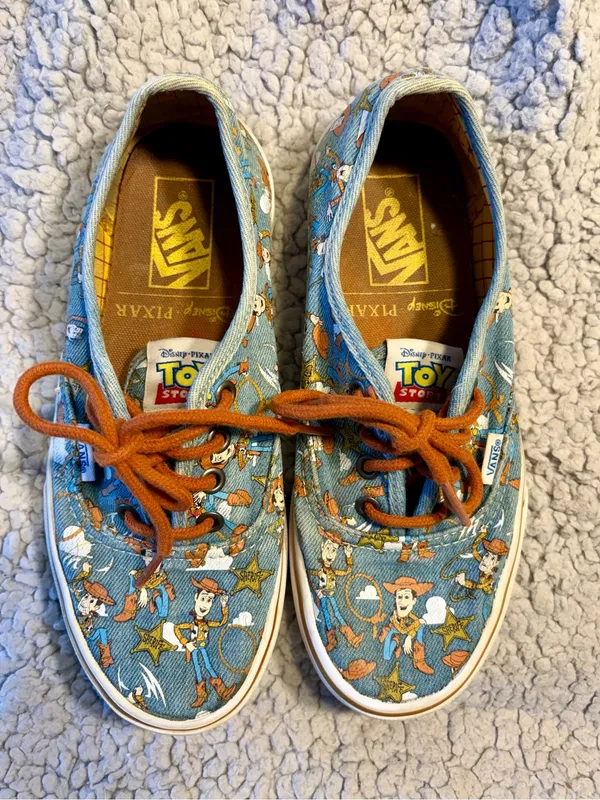 Rare Disney Pixar x Vans Authentic Toy Story Sheriff "Woody" Denim Sneakers. - Image 2