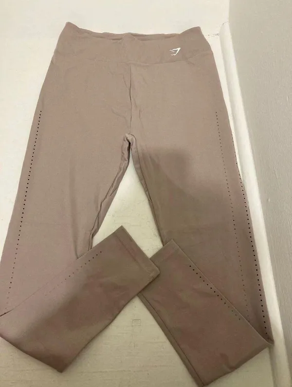Tan Gym shark Laser Cut Leggings - Image 3