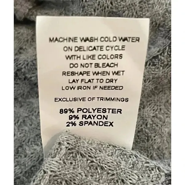 Antistar Grey Star Printed Waffle Knit Cropped Top Boho Hippie Top Blouse - Image 6
