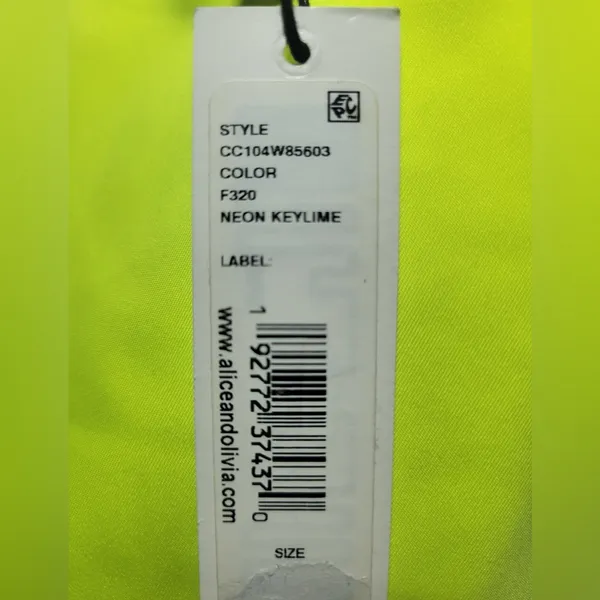 NWT Alice +‎ Olivia AARON NEON YELLOW STRETCH-JERSEY CYCLING SHORTS Size XS - Image 6