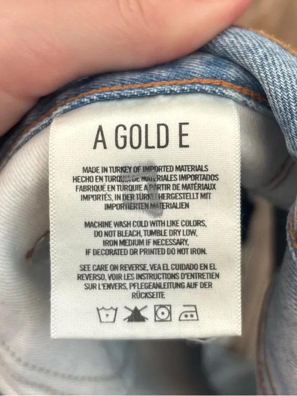 AGOLDE denim jean shorts light wash - Image 6