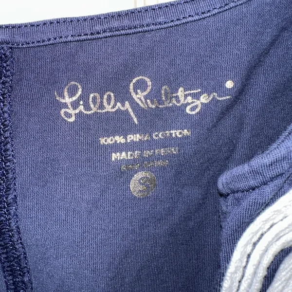 Lilly‎ Pulitzer Brewster Knit T-Shirt Dress Casual Short Sleeve Size S navy - Image 6