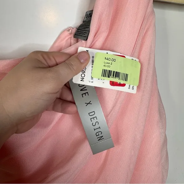 Love x Design One Shoulder Ruched‎ Pink Midi Dress Size Medium - Image 8