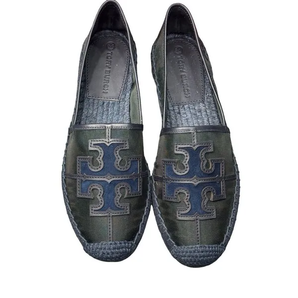 Tory Burch Ines Espadrille Loafers Women’s 6 Malachite Navy BNIB - Image 6
