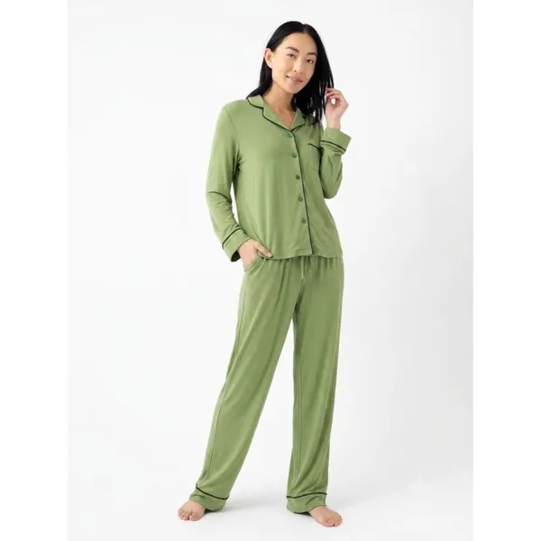 Cozy Earth Bamboo Stretch Knit Long Sleeve Pajama Top Size XS Green - Image 7