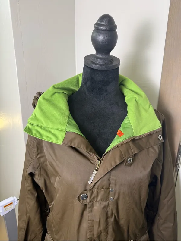 Burton Women's Y2K Brown Ski Snowboard Jacket Hooded Lined Snow Skirt Medium - Image 2